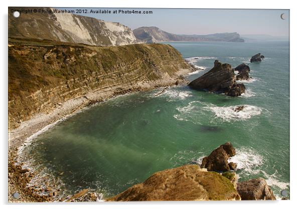 Mupe Rocks Dorset Acrylic by Phil Wareham