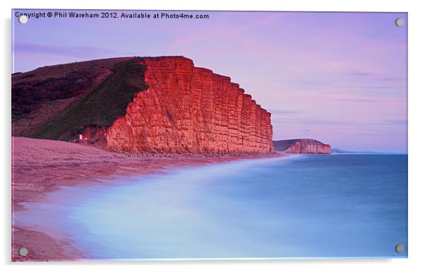 Dusk at West Bay Acrylic by Phil Wareham