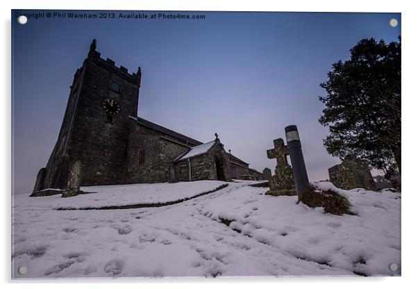 Hawkshead Church Cumbria Acrylic by Phil Wareham