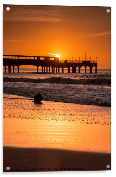 Sunrise over the pier Acrylic by Phil Wareham