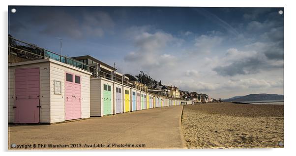 Lyme Regis Beach Huts Acrylic by Phil Wareham