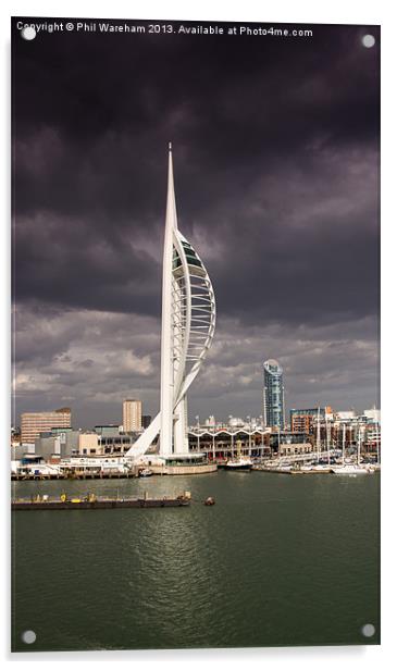 Spinnaker and Storm Clouds Acrylic by Phil Wareham