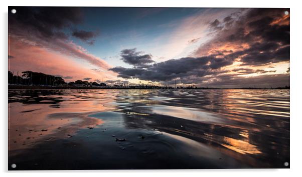 Whitecliff Sunset Acrylic by Phil Wareham