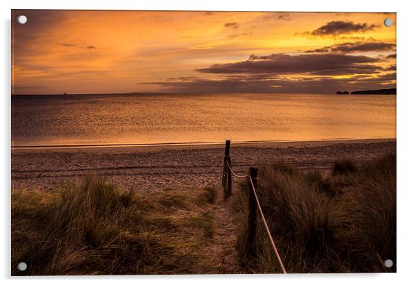 Studland Sunrise Acrylic by Phil Wareham