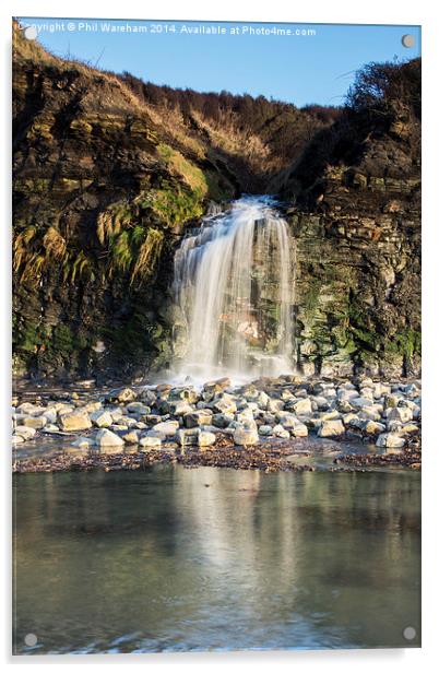 Kimmeridge Waterfall Acrylic by Phil Wareham