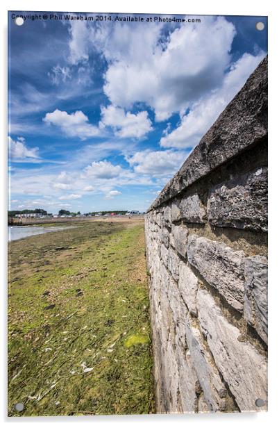 Clouds over Keyhaven Acrylic by Phil Wareham