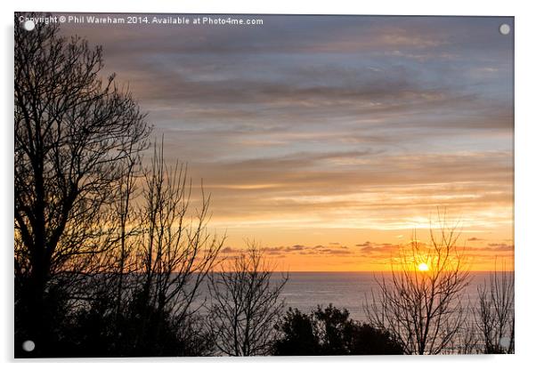  Devon Sunrise Acrylic by Phil Wareham