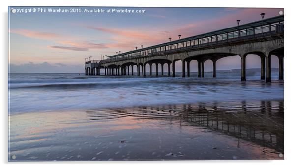  Early at Boscombe Pier Acrylic by Phil Wareham