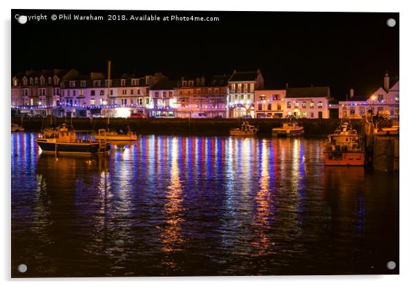 Harbour Lights Acrylic by Phil Wareham