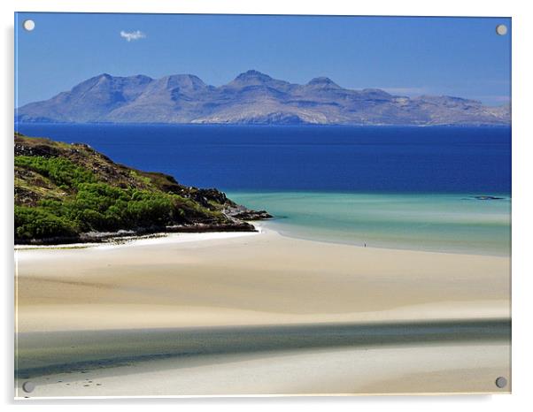 Rhum from the White sands of Morar. Acrylic by Jack Byers