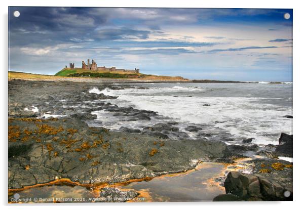 Dunstanburgh Castle, Northumberland Acrylic by Donald Parsons