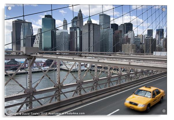 Brooklyn Bridge Acrylic by David Tinsley