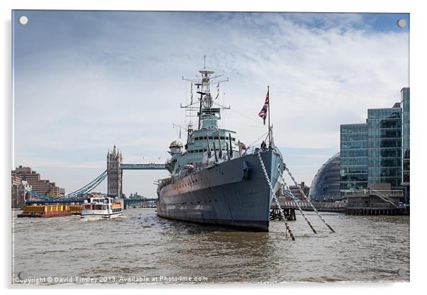 HMS Belfast Acrylic by David Tinsley