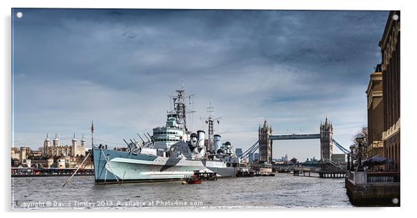 The Boat, Bridge & Tower Acrylic by David Tinsley