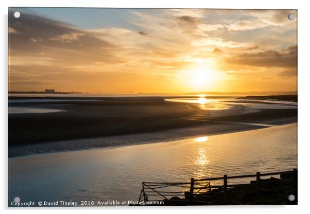 River Severn Sunset Acrylic by David Tinsley