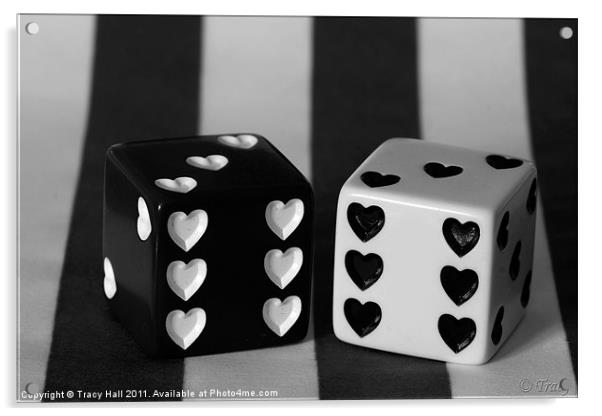 Black & White Dice Acrylic by Tracy Hall