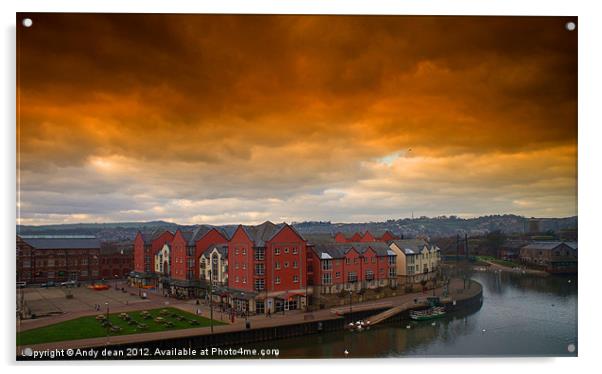 Something brewing over the Exe Acrylic by Andy dean