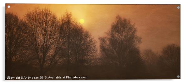 Misty sunrise Acrylic by Andy dean