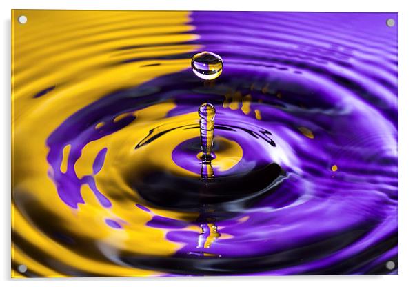 Water Droplet Two Colours Splash Acrylic by Malcolm Wood