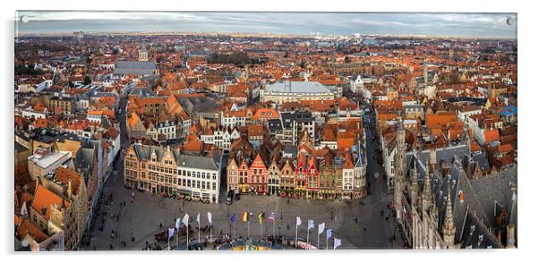 Ariel View of Bruges Acrylic by Malcolm Wood