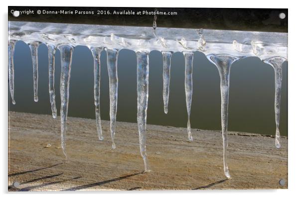 Dancine Icicles Starting To Melt Acrylic by Donna-Marie Parsons