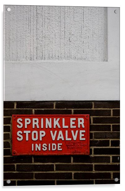  Sprinkler Stop Valve Acrylic by Alastair Gentles