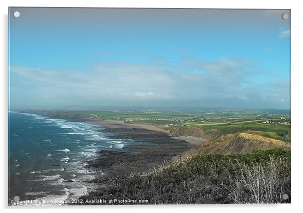 Widemouth Bay beach, Cornwall Acrylic by Luke Newman