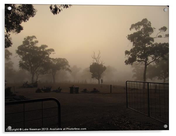 Australian Farm Morning Mist Acrylic by Luke Newman