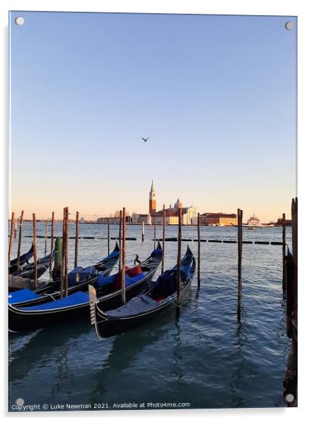 Venice Lagoon Gondolas Acrylic by Luke Newman
