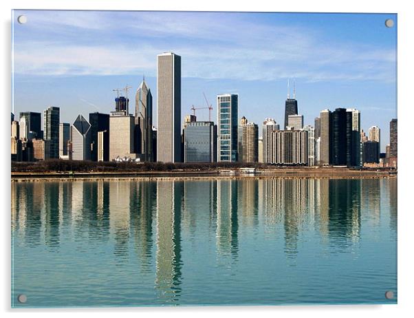 chicago skyline Acrylic by mike nurse