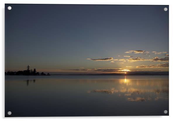 Lake Macquarie Sunset Acrylic by Sue Wotton