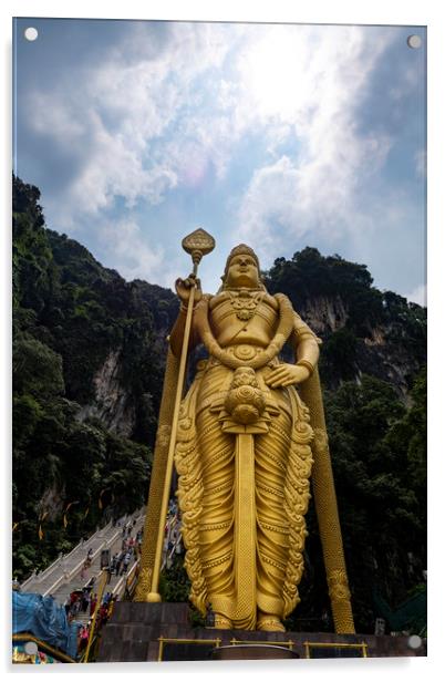Statue of Lord Muruga in front Batu cave Acrylic by Ankor Light