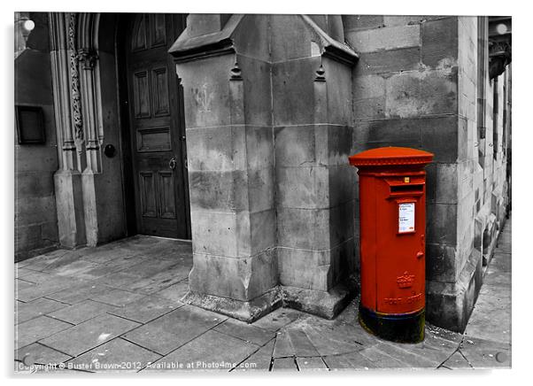 British Red Post Box Acrylic by Buster Brown