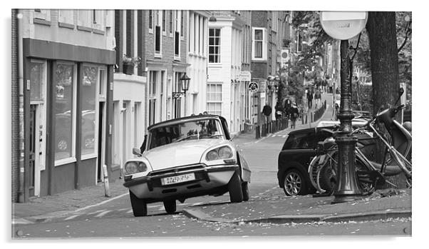 Citroen DS in Amsterdam Acrylic by Buster Brown