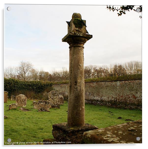 St Peter''s Churchyard Coughton Acrylic by philip milner