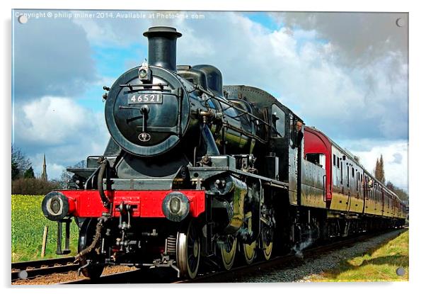 Steam Locomotive 46521 Acrylic by philip milner