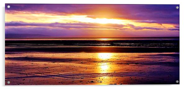  Brean Winter Sunset Acrylic by philip milner
