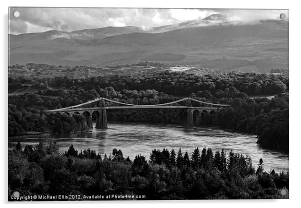 Menai Suspension Bridge Acrylic by Michael Ellis