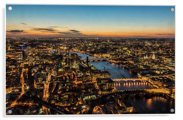 London Skyline Sunset Acrylic by stuart bennett