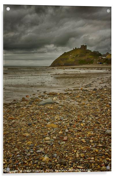 Criccieth Beach, Criccieth Castle North Wales Acrylic by Shawn Nicholas