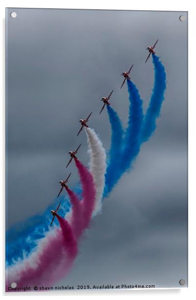 RAF Red Arrows Display Team Acrylic by Shawn Nicholas