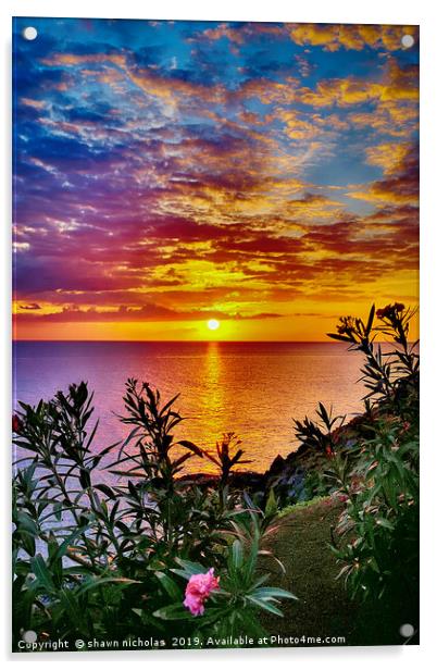 Lanzarote Sunset Acrylic by Shawn Nicholas