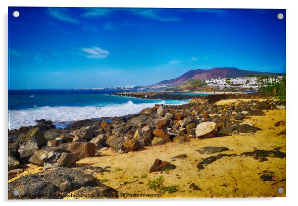 Playa Blanca, Lanzarote Acrylic by Shawn Nicholas