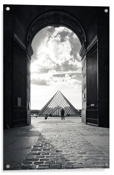 Louvre pyramid Acrylic by Daniel Zrno