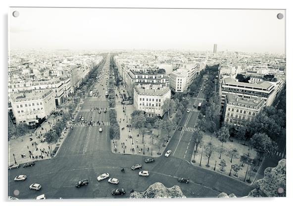 Champs Elysees from Arc de Triomphe Acrylic by Daniel Zrno