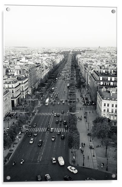 Champs Elysees from Arc de Triomphe Acrylic by Daniel Zrno