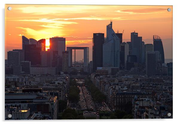 Paris business centre at sunset Acrylic by Daniel Zrno