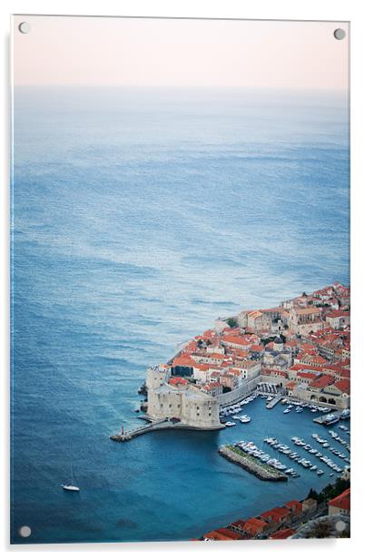 Dubrovnik in waves Acrylic by Daniel Zrno