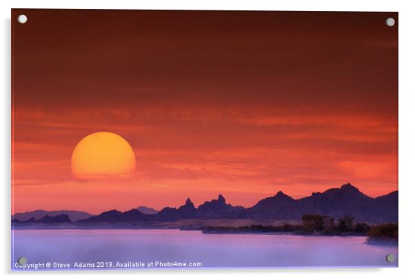 Sun down Acrylic by Steve Adams