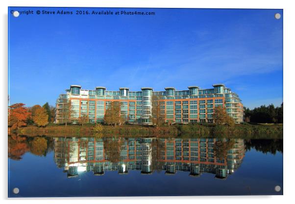 River Crescent Apartment Building Acrylic by Steve Adams